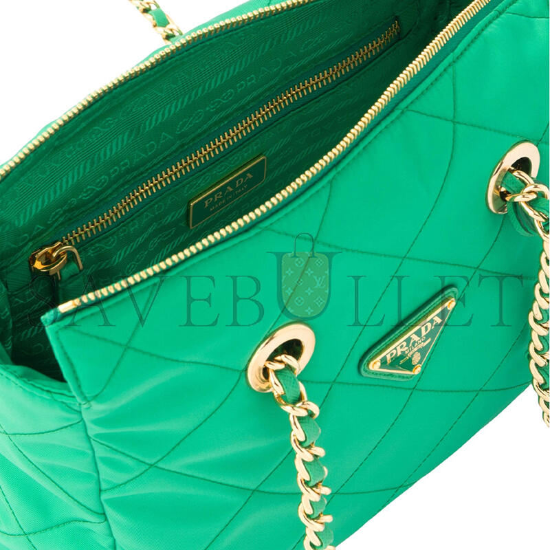 Pra*a re-edition maize yellow 1995 chaÎne re-nylon tote bag 1bg468 (25*23*8cm)
